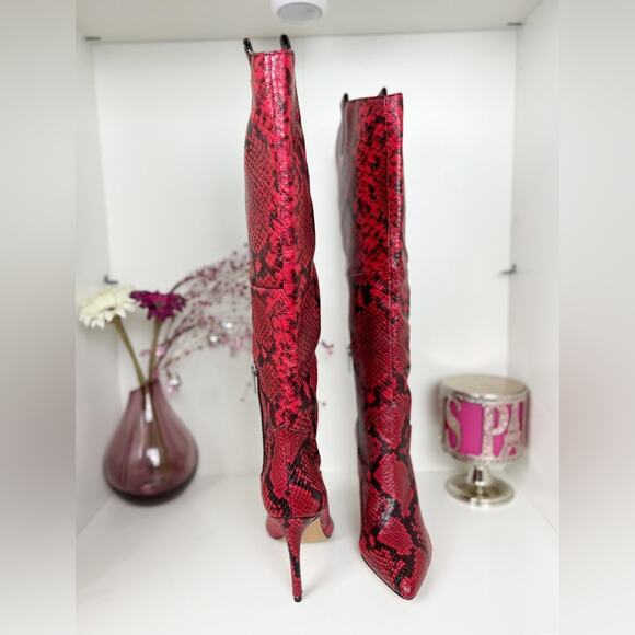 VINCE CAMUTO Kervana Croc Embossed Leather Knee High Boot - Picture 9 of 15